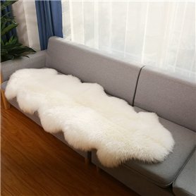 Altlue Tapis Peau Mouton Veritable Tapis Fourrure Naturel Peau De Bete (Blanc
