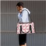 Grand sac de voyage en toile avec imprimé lama alpaga pour femme, noir, taille unique, Noir/blanc, One Size