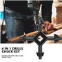 Clé de mandrin de forets 4 en 1, clé de mandrin multifonctionnelle pour perceuses en Alliage 4 en 1, Outil de Forage portatif ad