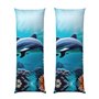 Magnifique taie d'oreiller pour le corps avec motif de dauphins du monde sous-marin avec fermeture éclair