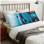 Magnifique taie d'oreiller pour le corps avec motif de dauphins du monde sous-marin avec fermeture éclair, taies d'oreiller pour