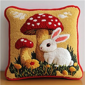 ASONGLINGO Kit de Coussin avec Crochet à Loquet Coussin au Point Noué