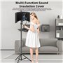 NEWFUN Bouclier D'isolation pour Micro, Protecteur en mousse absorbante avec filtre anti-pop et trépied, conception pliable, pou