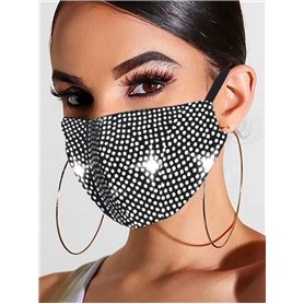 Handcess Sparkly Crystal Mesh Masque Glitter Strass Mascarade Ball Party Discothèque Masques Faciaux Halloween Genie Costume Acc