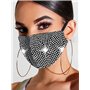 Handcess Sparkly Crystal Mesh Masque Glitter Strass Mascarade Ball Party Discothèque Masques Faciaux Halloween Genie Costume Acc
