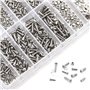 Malayas@ Kit de Réparation pour Montres Lunettes de Soleil Monocles Boîte à Outils 1000pcs Vis en Acier Inoxydable avec Tournevi