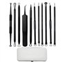 Justmysport 11 Pièces Aiguille d'Acné en Acier Inoxydable Extracteur Point Noir Aspirateur Professionnel Patch Anti Bouton/Acné/
