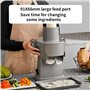 Trancheuse à légumes électrique, Coupe-Aliments Multifonctionnel 4 en 1, Hachoir à légumes 200 W pour Trancher, Déchiqueter, Cou