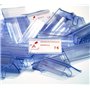 Lot de 50 porte-prix pour étagère en verre - Étiquettes de prix de 30 x 60 mm - Transparent - Porte-étiquettes pour panneaux de 