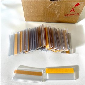 Lot de 100 Porte-Étiquettes Autocollants Transparents 30 mm x 70 mm - Porte-Prix Adhésifs Individuels - Étiquettes pour Affiches