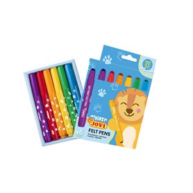 Jovi MY FIRST 1206 Lot de 6 feutres super lavables pour enfants à pointe arrondie Felt Pen Couleurs assorties
