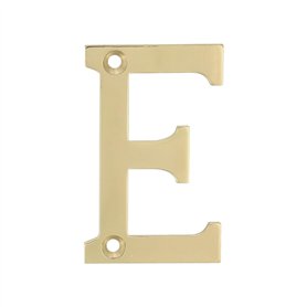 Amig Lettre E en Laiton Poli à Visser pour l'intérieur et l'extérieur | 50 mm | Convient pour portails