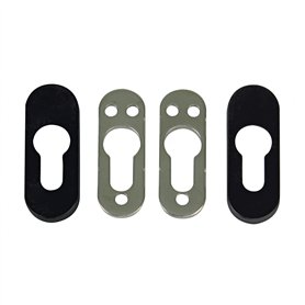 Amig - Bouclier de sécurité avec corps en acier pour serrures Mod. 35 | 70 x 25 mm | Pour portes métalliques | Avec garniture en