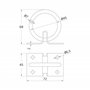 Amig - Plaque avec Anneau | Plaque 70 x 45 mm ; Anneau Ø7 x 50 mm | Anneau Mobile Soudé avec Plaque de Fixation | Fixation pour 