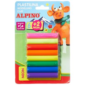 Alpino DP000051 Lot de 8 rouleaux de pâte à modeler