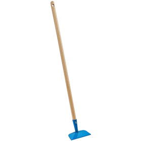 BIKAIN Bineuse - Modèle BI5007J - Manche en bois de 75 cm et base en métal bleu - Renfort pour joindre les 2 parties - Entretien