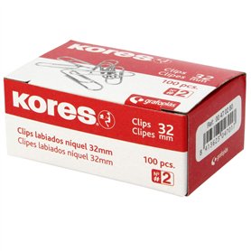 Kores 470280 Boîte de trombones nickelés
