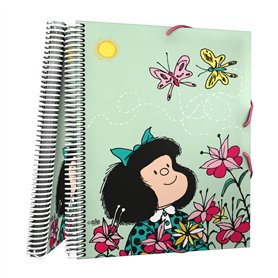 Grafoplás | Classeur en plastique | A4 | 30 doublures transparentes | Avec spirale | Couvercles flexibles | Mafalda Primavera