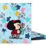 Grafoplás Classeur à anneaux A5 | Mafalda Lively | 4 anneaux ronds 20 mm | Plastifié doux | Couverture rigide | Certifié FSC | P
