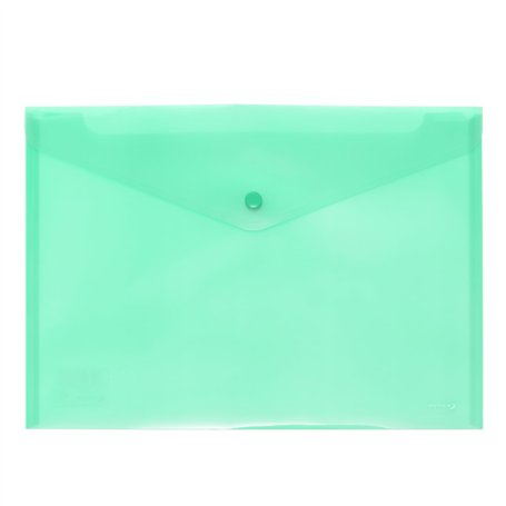 Grafoplás Enveloppe plastique avec fermeture clic Ecoplás | Taille quatrième | Couleur menthe translucide | 17