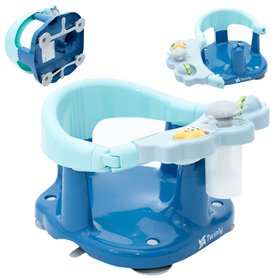Twinly - Siège de bain pour bébé - Chaise de bain avec dossier - Barre de sécurité à ouverture et 4 grandes ventouses de sécurit