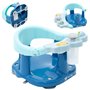Twinly - Siège de bain pour bébé - Chaise de bain avec dossier - Barre de sécurité à ouverture et 4 grandes ventouses de sécurit