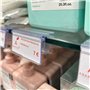 Lot de 50 porte-prix pour étagère en verre. Étiquettes pour prix de 30 x 65 mm. Étiquettes transparentes, porte-prix, porte-étiq