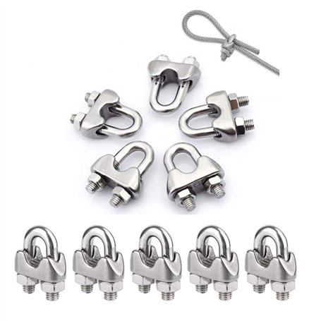 10 pcs Serre-câbles M6 en Acier inoxydable Selle de pince de serrage pour câble câble métallique Clips pour 6 mm Fil corde câble