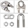 10 pcs Serre-câbles M6 en Acier inoxydable Selle de pince de serrage pour câble câble métallique Clips pour 6 mm Fil corde câble