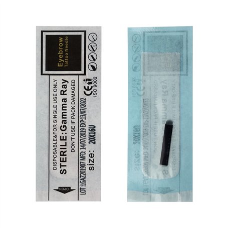 50 pièces Lame Microblading Aiguilles de Microblading U noires en 0.20mm 18U 16U Sourcils Permanent Aiguilles (16U-0.2mm)