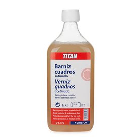 TITAN Arts Vernis Tableaux Satiné 1 Litre Peinture de Finition Protectrice Satin Réversible Durable