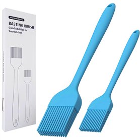 Lot de 2 pinceaux à badigeonner en silicone résistant à la chaleur à long manche pour griller