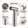 Douchette Wc Kit Complet - Kit Douchette Wc avec Vanne 3 Voies (1/2"-3/8") I Tailles Standards France (Argent)