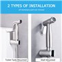 Douchette Wc Kit Complet - Kit Douchette Wc avec Vanne 3 Voies (1/2"-3/8") I Tailles Standards France (Argent)