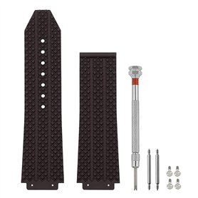 SANDEIN Bracelet de montre en silicone noir compatible avec Hublot Big Bang 25 mm