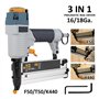 Pistolet agrafeur pneumatique sans huile Pistolet à clous pneumatique T50 F50 440k Petit pistolet à clous fixe 16Ga/18Ga Convien