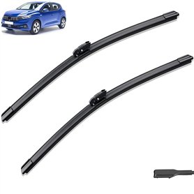 Balais d'essuie-glace avant de voiture compatible avec Dacia Sandero III 2020-2023 Streetway Renault Logan Taliant