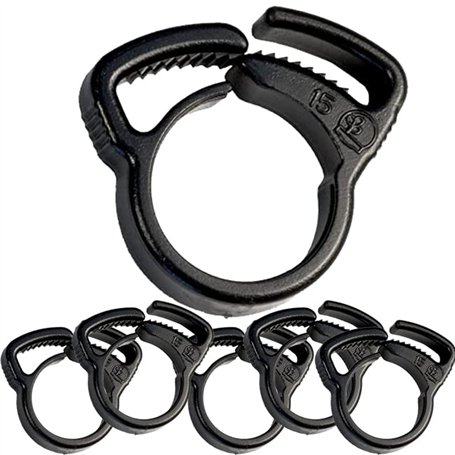 Suinga Lot de 25 Colliers d'Irrigation Goutte à Goutte 16 mm Noir – Fixation Tuyau pour Système Irrigation Goutte à Goutte