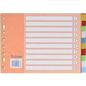Dohe - Intercalaires classeurs 2 anneaux (10 positions) - A5 paysage (23 x 16 cm)