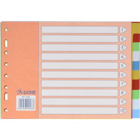 Dohe - Intercalaires classeurs 2 anneaux (10 positions) - A5 paysage (23 x 16 cm)