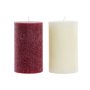 Bougie DKD Home Decor Blanc Rouge Noël 9 x 9 x 15 cm (2 Unités)