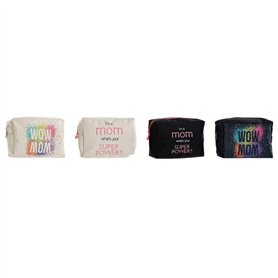 Trousse DKD Home Decor 4 pièces Noir Polyester Blanc Multicolore Moderne (20 x 8 x 14 cm)