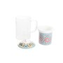 Tasse avec filtre pour infusions DKD Home Decor Multicouleur Orange Carrelage Arabe 300 ml (2 Unités)