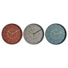 Horloge Murale DKD Home Decor Blanc Turquoise Terre cuite PVC Urbaine 30 x 4