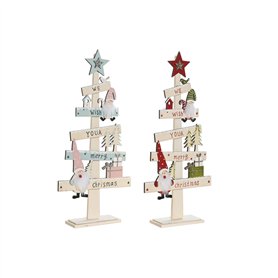 Sapin de Noël DKD Home Decor Rouge Rose Bois 17