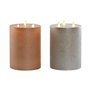 Bougie LED DKD Home Decor Doré Argenté 15 x 15 x 20 cm (AA) (2 Unités)