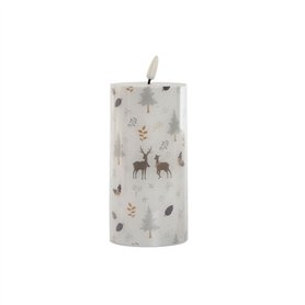 Bougie LED DKD Home Decor Blanc Multicouleur 7.5 x 7.5 x 15 cm 7