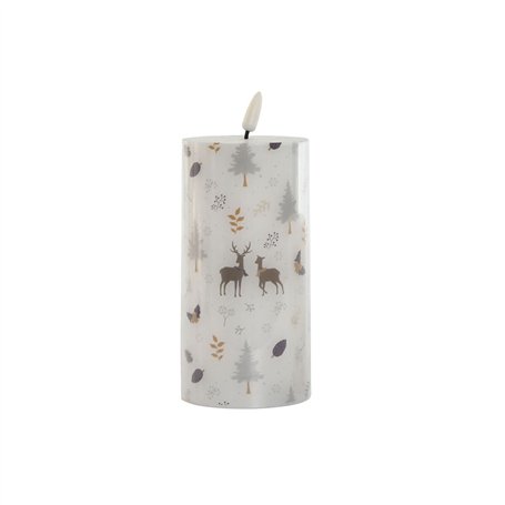 Bougie LED DKD Home Decor Blanc Multicouleur 7.5 x 7.5 x 15 cm 7