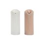 Bougie LED DKD Home Decor Blanc Rose clair 7.5 x 7.5 x 20 cm 7