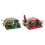 Bougie DKD Home Decor Rouge Vert 20 x 20 x 9 cm 8 x 8 x 9 cm (2 Unités)